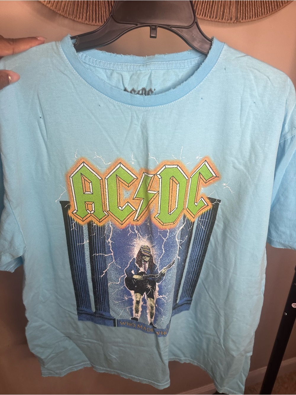 AC/DC Light Blue Graphic Tee